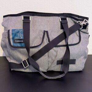 Timbuk2 Stork Diaper Messenger Bag Grey Crossbody Multi Pocket Utility Tricycle